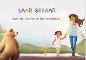 Omslag van Saar gebaar leert de kleuren in het dierenpark.
