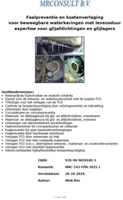 Omslag van Faalpreventie en kostenverlaging voor beweegbare waterkeringen met levensduur expertise voor glijafdichtingen en glijlagers