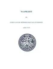 Omslag van Naamlijst Ridderschap van Overijssel sedert 1814