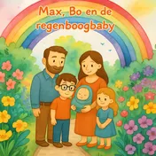 Omslag van Max, Bo en de regenboogbaby
