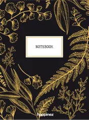 Omslag van Happinez botanical notebook zwart