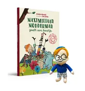 Omslag van Maximiliaan Modderman geeft een feestje (met voorleesknuffeltje)