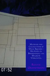 Omslag van Matrixes and calculations of magic squares - Matrixen en berekeningen van magische vierkanten.