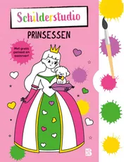 Omslag van Kleurboek met verfpalet en penseel Prinsessen