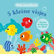 Omslag van 5 kleine visjes (kartonboek met puzzelstukken aan koord)