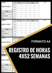 Omslag van Registro de Horas - 4x52 Semanas - Formato A4