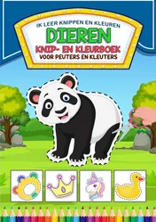 Omslag van Ik Leer Knippen en Kleuren - Dieren Knip- en Kleurboek - Voor Peuters en Kleuters