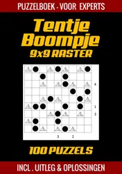 Omslag van Tentje Boompje - Puzzelboek voor Experts - 100 Puzzels Incl. Uitleg en Oplossingen - 9x9 Raster