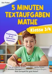 Omslag van 5 Minuten Textaufgaben Klasse 3/4 Mathe