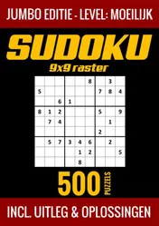 Omslag van Sudoku Moeilijk - Jumbo Editie - 500 Puzzels - Incl. Uitleg en Oplossingen