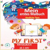 Omslag van Kritzelbuch ab 1 Jahr :Mein erstes Malbuch Kleinkinder: Erstaunlich und Spaß Malbuch mit Tieren : Alter 1-3: Einfache Tiere zum Ausmalen und zu lernen