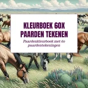 Omslag van Kleurboek 60x Paarden Tekenen