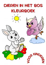 Omslag van Dieren in Het Bos Kleurboek voor Kinderen