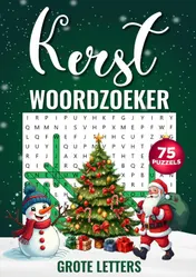 Omslag van Woordzoeker Kerst - Grote Letters, 75 Puzzels Incl. Oplossingen