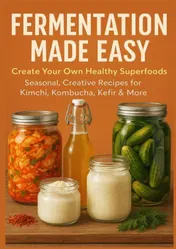 Omslag van FERMENTATION MADE EASY Create Your Own Healthy Superfoods: Seasonal, Creative Recipes for Kimchi, Kombucha, Kefir & More