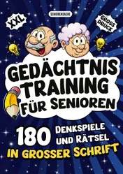 Omslag van Gedächtnistraining für Senioren - Denkspiele und Rätsel in großer Schrift