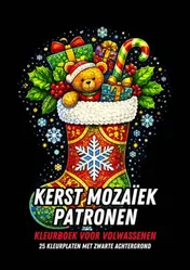 Omslag van Kerst Mozaïek Patronen - Kleurboek voor Volwassenen
