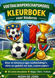 Omslag van VOETBALWAPENSCHAPSMODEL KLEURBOEK voor kinderen