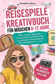 Omslag van Reisespiele Kreativbuch für Mädchen 8-12 Jahre
