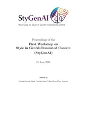 Omslag van Proceedings of the First Workshop on Style in GenAI-Translated Content - StyGenAI
