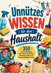 Omslag van Unnützes Wissen für den Haushalt: 350 humorvolle Fakten über Putzen, Aufräumen, Einkaufen, Kochen und das ganz alltägliche Chaos