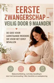 Omslag van EERSTE ZWANGERSCHAP – VEILIG DOOR 9 MAANDEN DE GIDS VOOR AANSTAANDE MOEDERS DIE VOOR HET EERST BEVALLEN