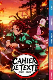 Omslag van Cahier de Texte 2026 2027 Demon Slayer