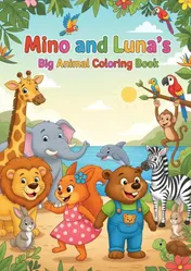 Omslag van Mino and Luna’s Big Animal Coloring Book