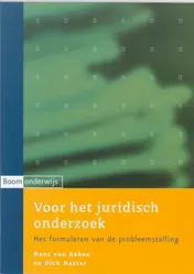 Omslag van Voor het juridisch onderzoek