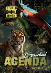 Omslag van Agenda voor de basisschool 'Dieren in de jungle' 2025/26
