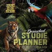 Omslag van Basisschool studieplanner dieren in de jungle 2025-2026