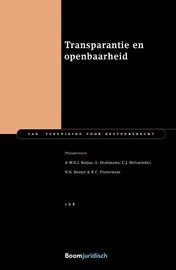 Omslag van Transparantie en openbaarheid