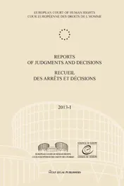Omslag van Reports of judgments and decisions - Recueil des arrets et decisions 2013-I