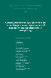 Omslag van Constitutionele mogelijkheden en beperkingen voor experimenteel handelen en experimentele wetgeving