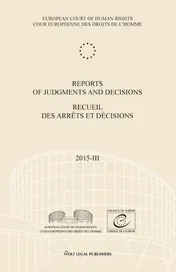 Omslag van Reports of Judgments and Decisions/Recueil des arrêts et décisions Volume 2015-III