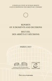 Omslag van Reports of Judgments and Decisions/Recueil des arrêts et décisions Volume 2015-Index