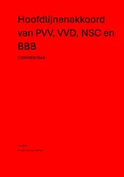 Omslag van Hoofdlijnenakkoord van PVV, VVD, NSC en BBB