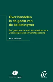Omslag van Over handelen in de geest van de belastingwet