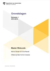 Omslag van Master wiskunde; Semester 1 2014-2015