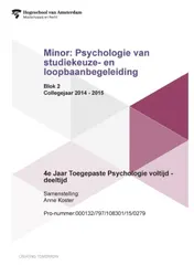 Omslag van 4e jaar toegepaste psychologie voltijd - deeltijd; Blok 2 collegejaar 2014-2015