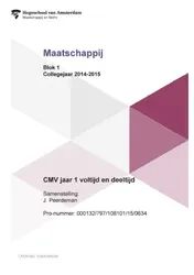 Omslag van Blok 1; Collegejaar 2014-2015; CMV jaar 1 voltijd en deeltijd