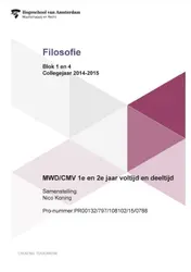 Omslag van Blok 1 en 4; Collegejaar 2014-2015; MWD/CMV 1e en 2e jaar voltijd en deeltijd