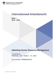 Omslag van Opleieing Human Resource Management Blok 1 2014-2015