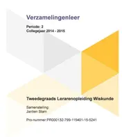 Omslag van periode 2 college periode 2 2014-2015 tweedegraads lerarenopl wiskunde