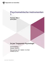 Omslag van Periode: Blok 1 2014-2015 2e jaar toegepaste psychologie