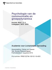 Omslag van Psychologie van de communicatie en groepsdynamica