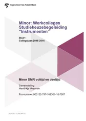 Omslag van Minor: werkcolleges studiekeuzebegeleiding 'Instrumenten'