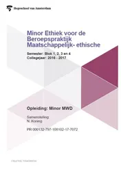 Omslag van Minor ethiek voor de beroepspraktijk maatschappelijk - etische