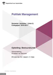 Omslag van Politiek management