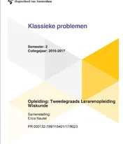 Omslag van semester 2 collegejaar 2016-2017 opleiding tweedegraads lerarenopleiding wiskunde